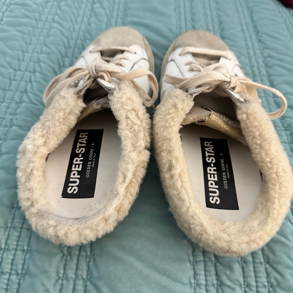 Golden Goose Super-Star Sabot white leather and shearling lining - Picture 6 of 11